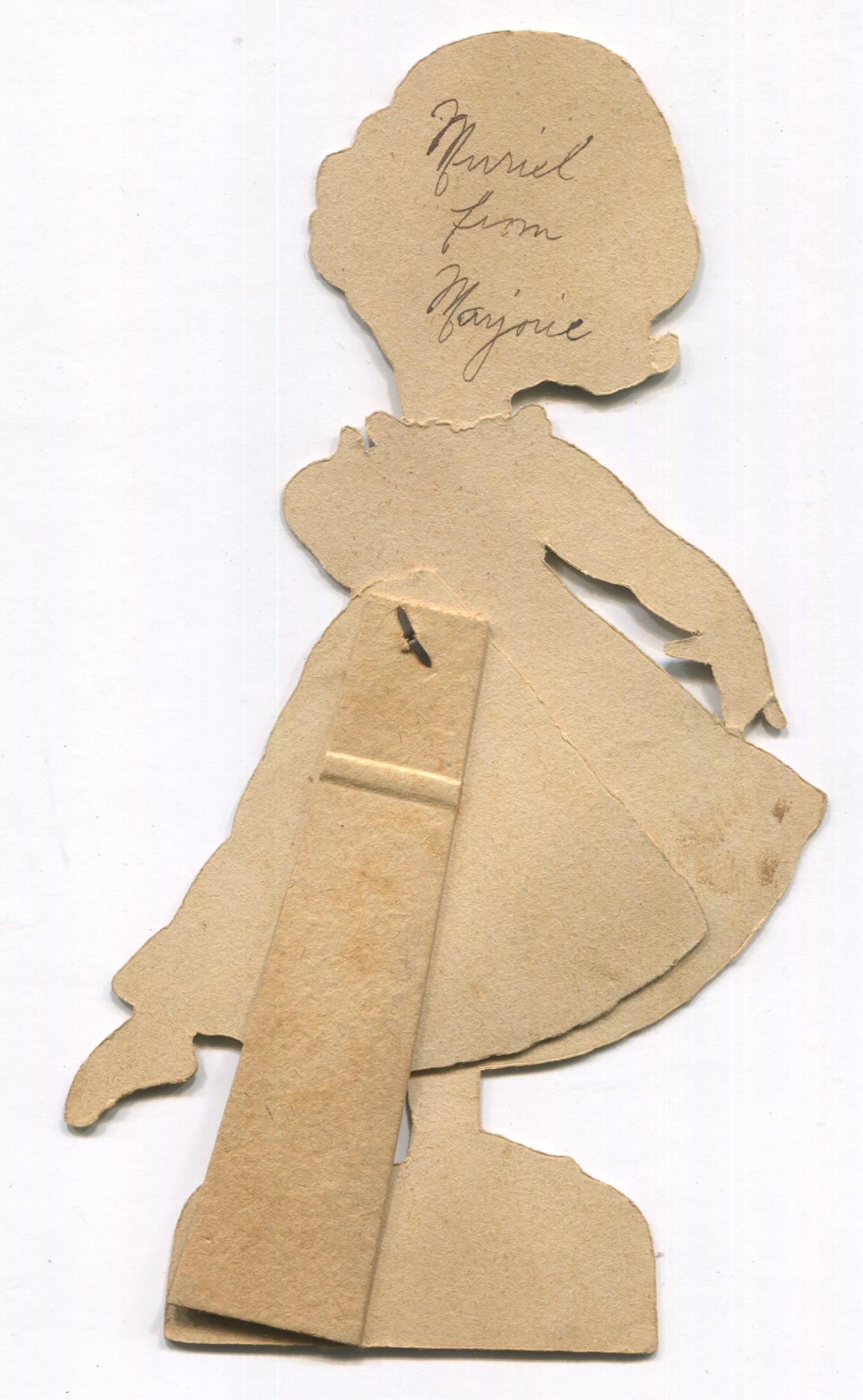 Die Cut Posable Antique Valentine Greeting Card Dancer - "I Won't Kick" - 4 x 7"