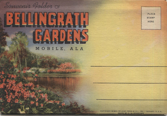 Bellingrath Gardens, Mobile, Alabama Vintage Souvenir Postcard Folder