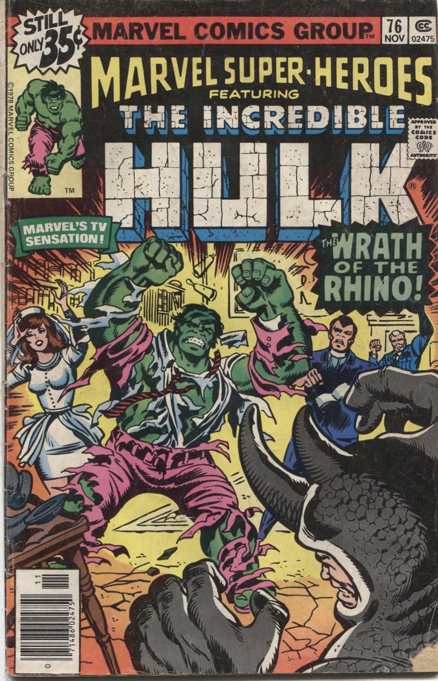 Marvel Super-Heroes Featuring the Incredible Hulk, No 76, Marvel Comics, November 1978