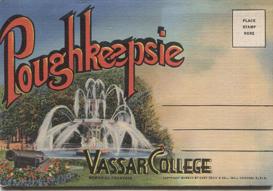 Poughkeepsie, New York Vassar College Vintage Souvenir Postcard Folder