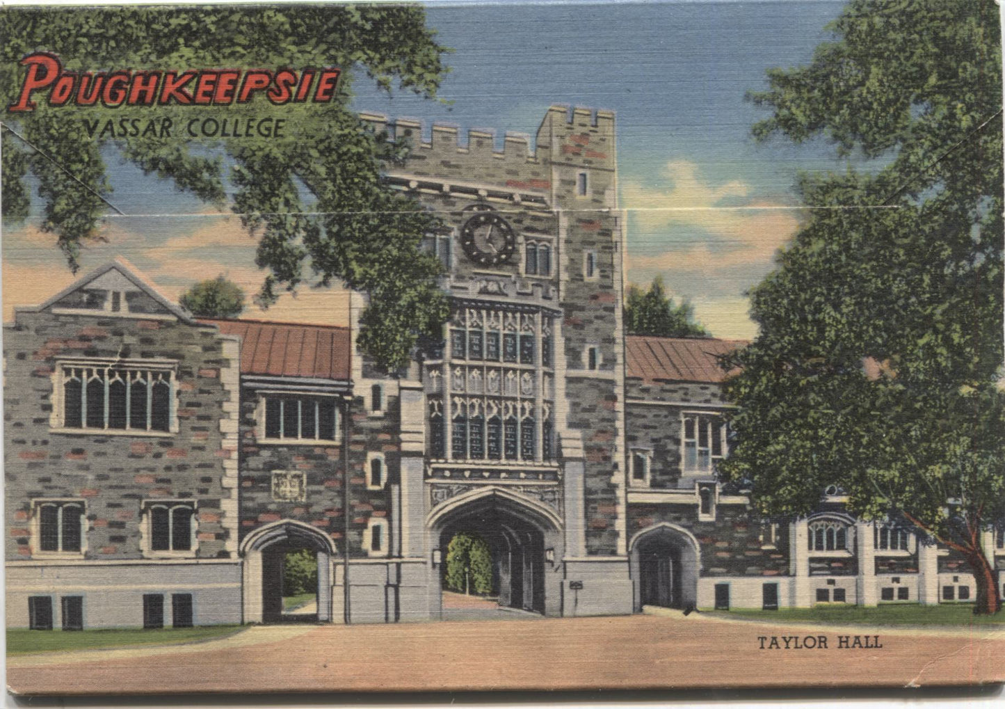 Poughkeepsie, New York Vassar College Vintage Souvenir Postcard Folder