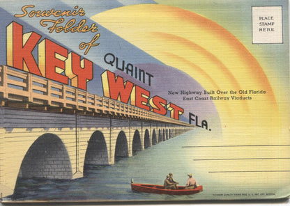 Key West, Florida Vintage Souvenir Postcard Folder
