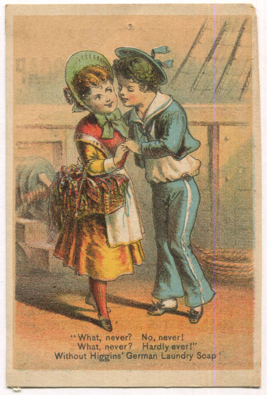 Higgins' German Laundry Soap, Booklyn, NY Antique Trade Card - 3" x 4.5"