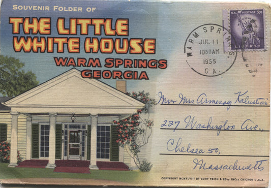 The Little White House, Warm Springs, Georgia Vintage Souvenir Postcard Folder