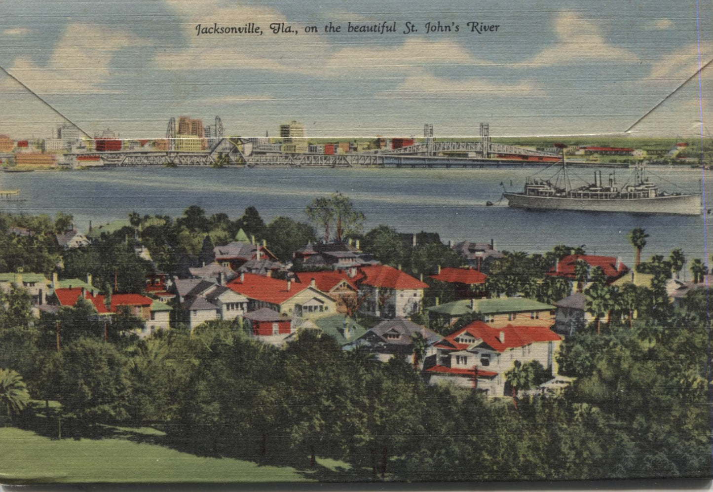 Jacksonville, Florida Vintage Souvenir Postcard Folder