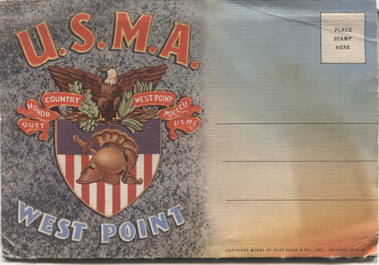 United States Military Academy West Point Vintage Souvenir Postcard Folder