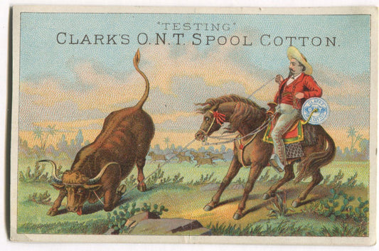 D.H. Cobb, Brockton, MA & Clark's Spool Cotton Antique Trade Card - 4.5" x 3"