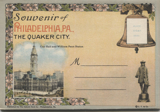 Philadelphia, Pennsylvania "The Quaker City" Vintage Souvenir Postcard Folder