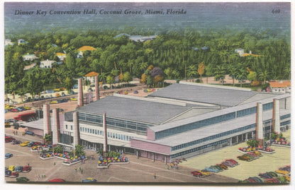 Dinner Key Convention Hall, Coconut Grove, Miami, Florida Vintage Postcard