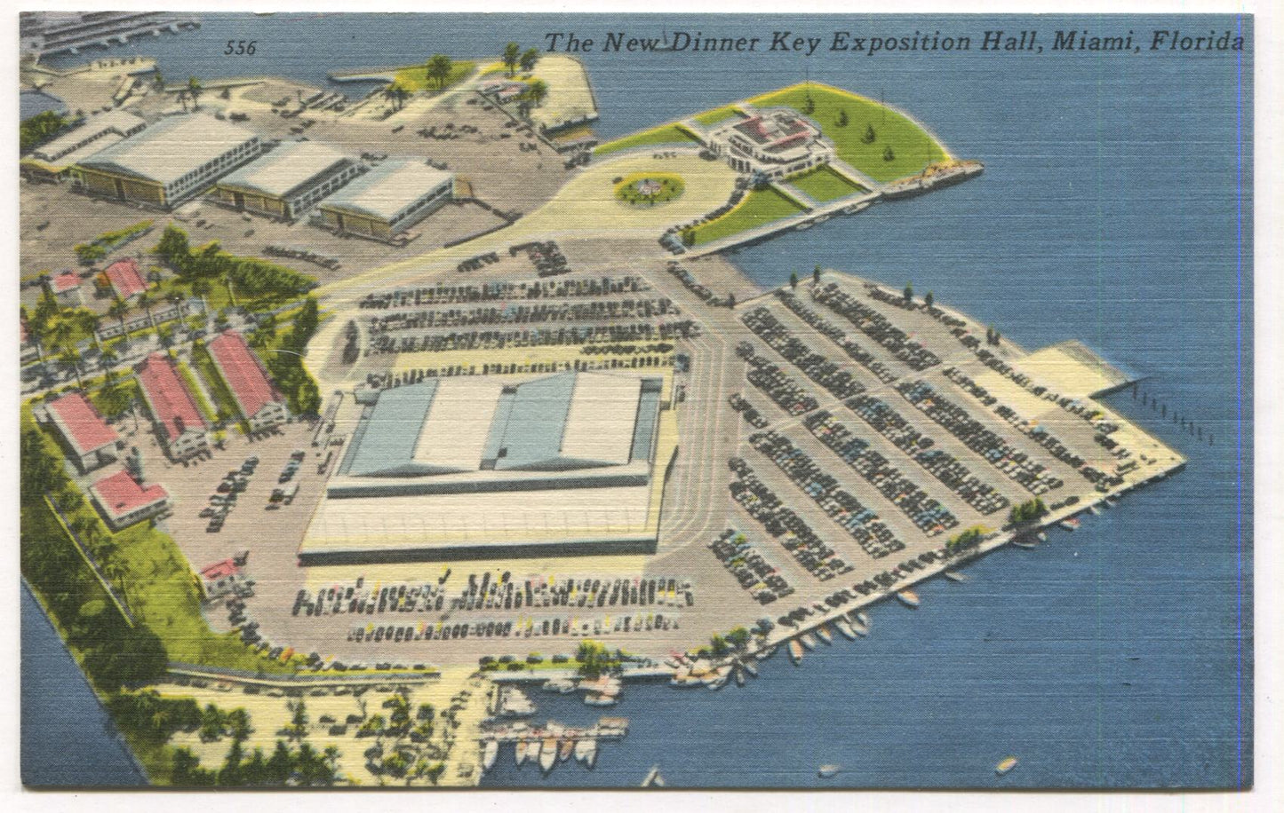 The New Dinner Key Exposition Hall, Miami, Florida Vintage Postcard