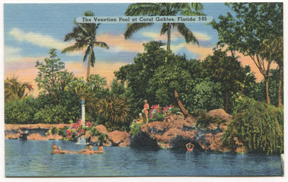 The Venetian Pool at Coral Gables, Florida Vintage Postcard