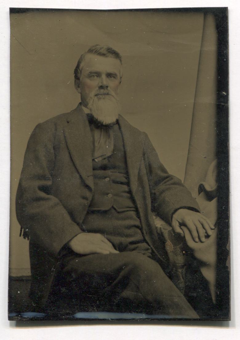 Tintype Photograph of a Bearded Man in a Chair