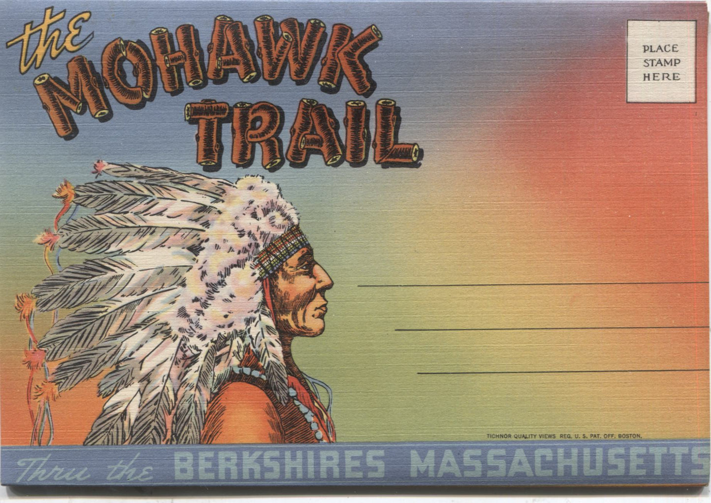 Mohawk Trail, Thru the Berkshires, Massachusetts Vintage Souvenir Postcard Folder