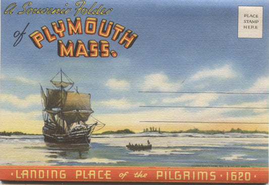 Plymouth, Massachusetts Vintage Souvenir Postcard Folder