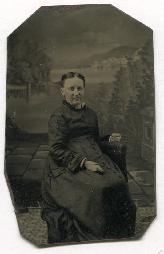 Tintype Photograph of an Older Woman in a Chair