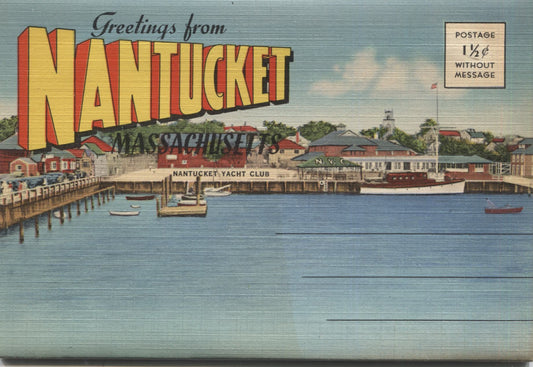 Nantucket Island, Massachusetts Vintage Souvenir Postcard Folder