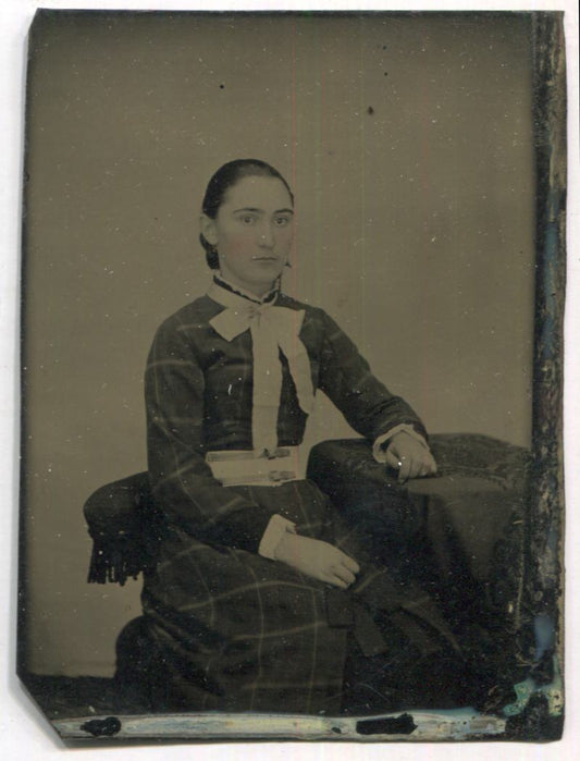 Tintype Photograph of a Seated Young Woman