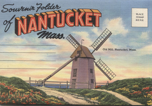 Nantucket Island, Massachusetts Vintage Souvenir Postcard Folder