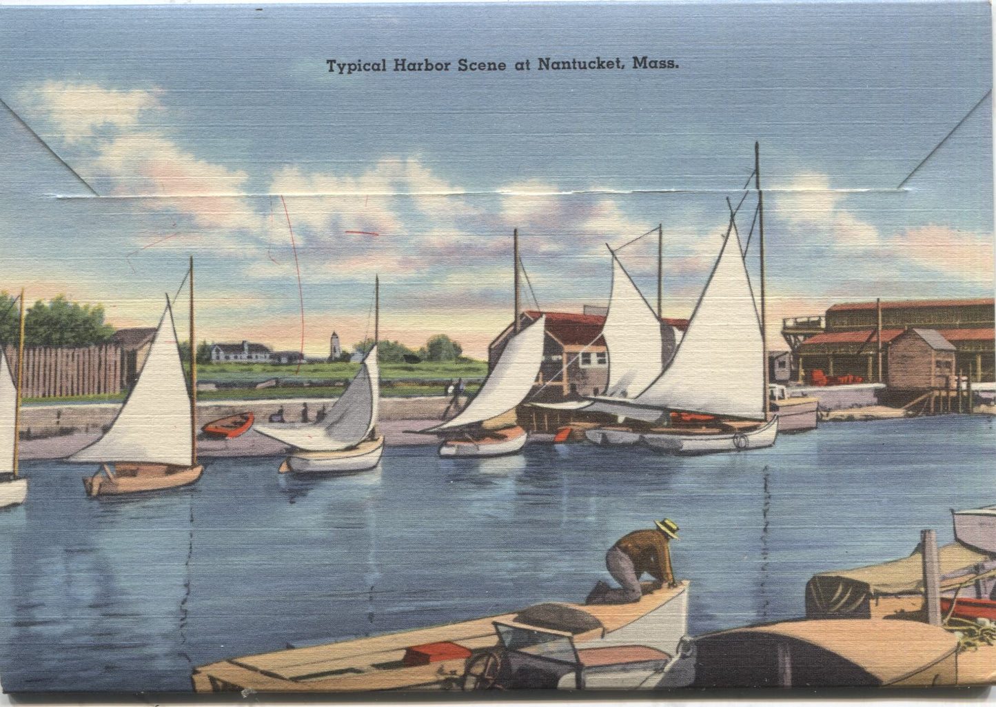 Nantucket Island, Massachusetts Vintage Souvenir Postcard Folder