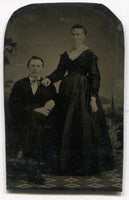 Tintype Photograph of a Couple Standing on a Rug