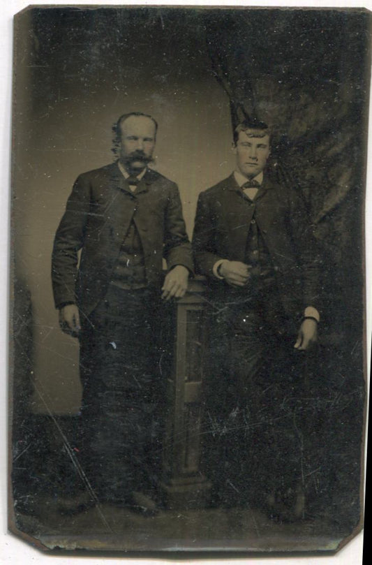 Tintype Photograph of Two Standing Men