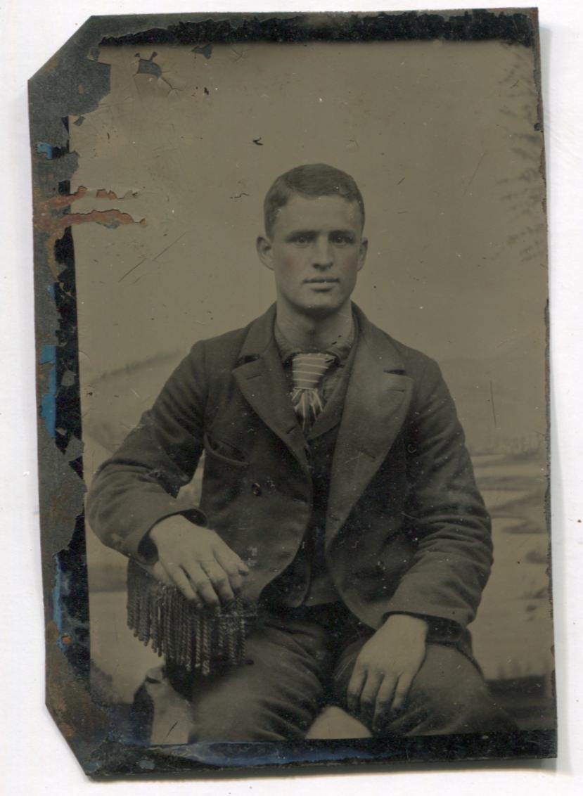 Tintype Photograph of a Chiseled Handsome Young Man
