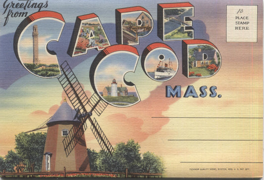 Cape Cod, Massachusetts Vintage Souvenir Postcard Folder