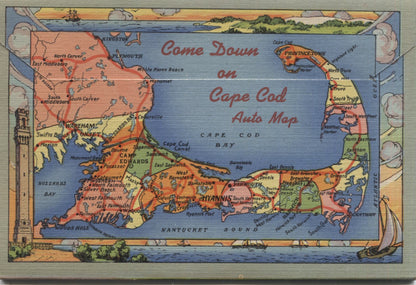 Cape Cod, Massachusetts Vintage Souvenir Postcard Folder