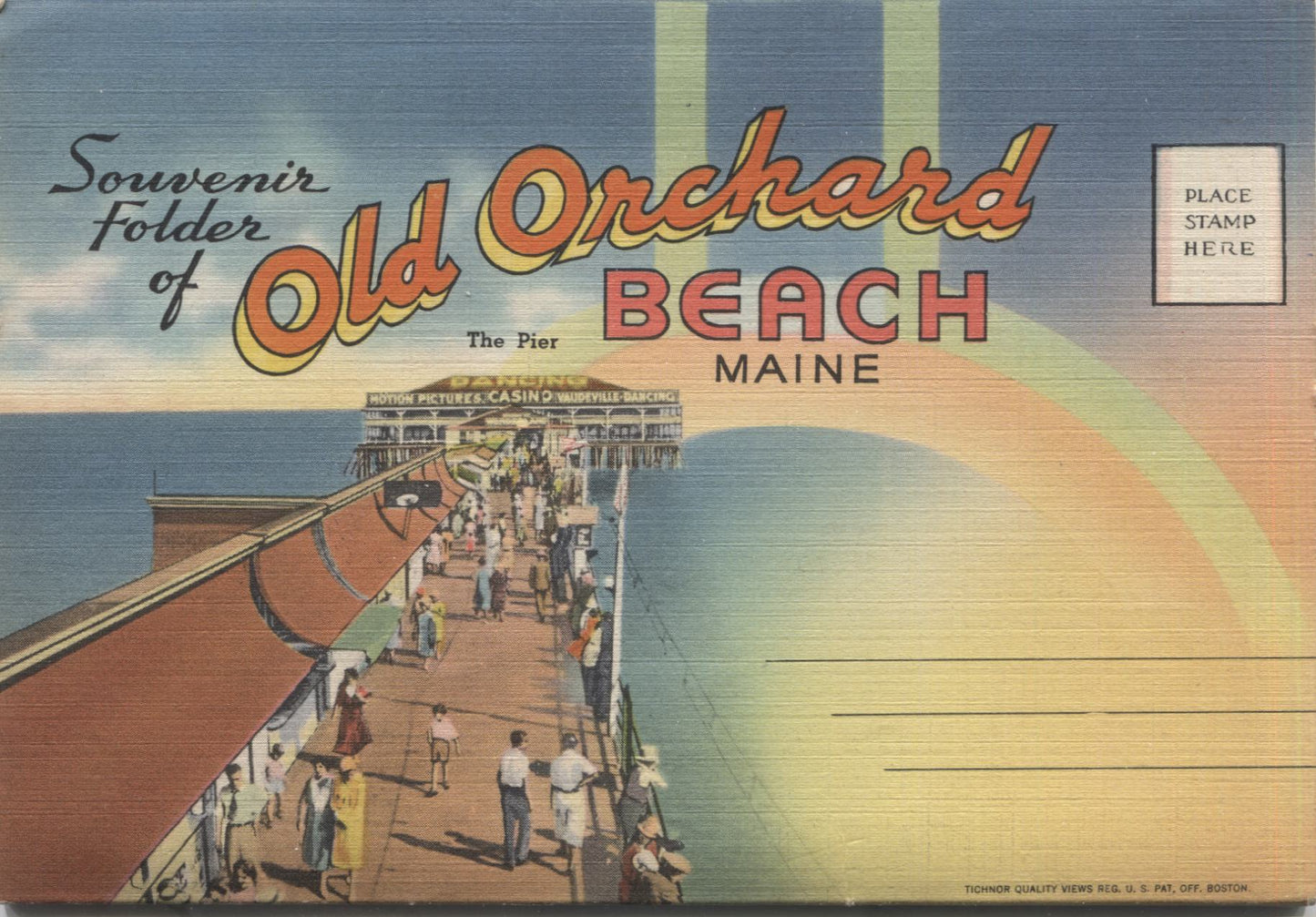 Old Orchard Beach, Maine Vintage Souvenir Postcard Folder