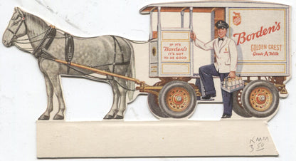Borden's Golden Crest Grade A Milk Antique Trade Card - 5.5" x 3"