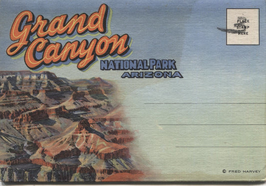 Grand Canyon National Park, Arizona Vintage Souvenir Postcard Folder