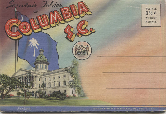 Columbia, South Carolina Vintage Souvenir Postcard Folder