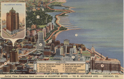 Allerton Hotel, 701 N. Michigan Avenue, Chicago, Illinois Vintage Postcard