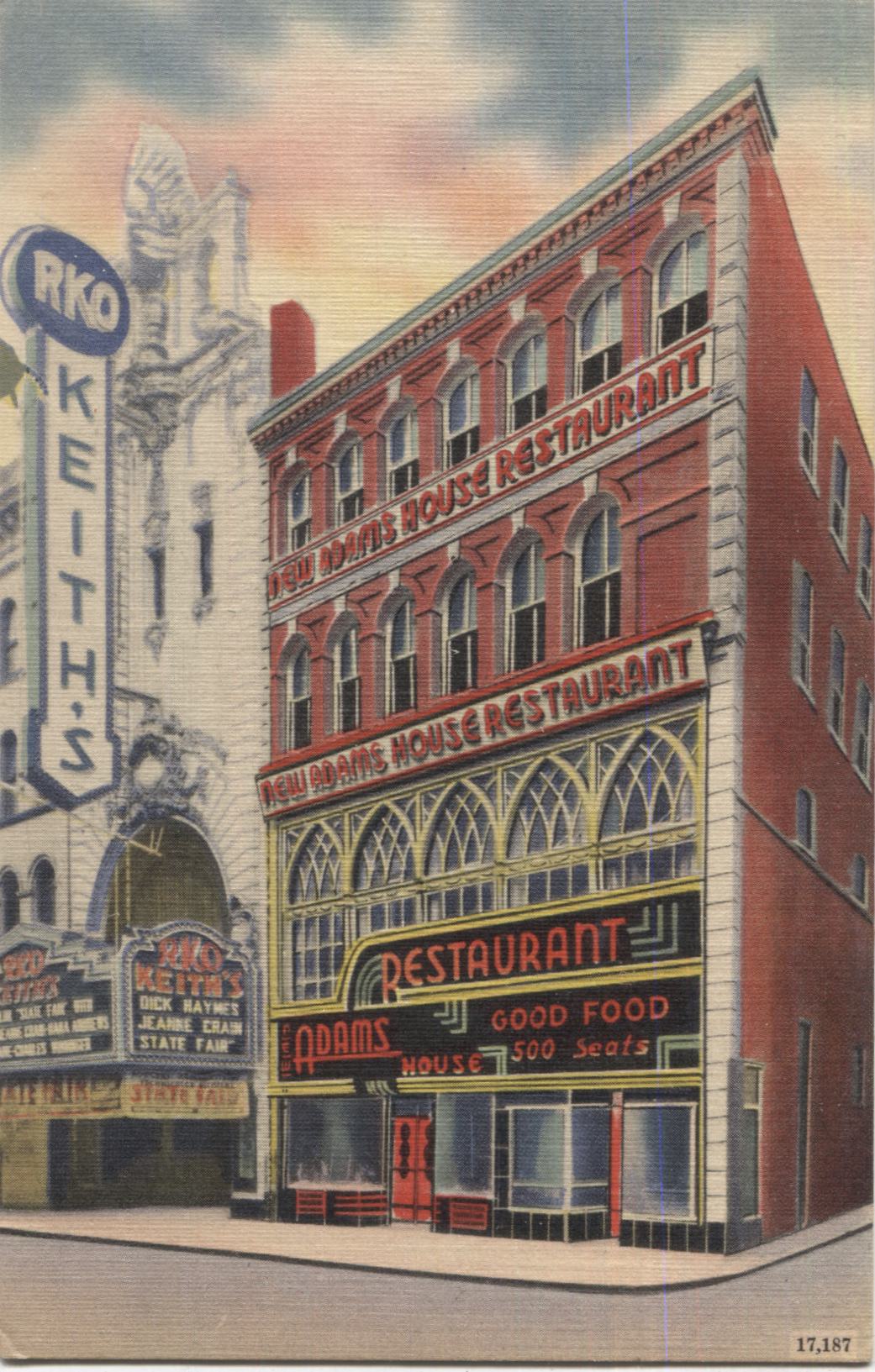The New Adams House Restaraunt, Washington Street, Boston, MA Vintage Postcard