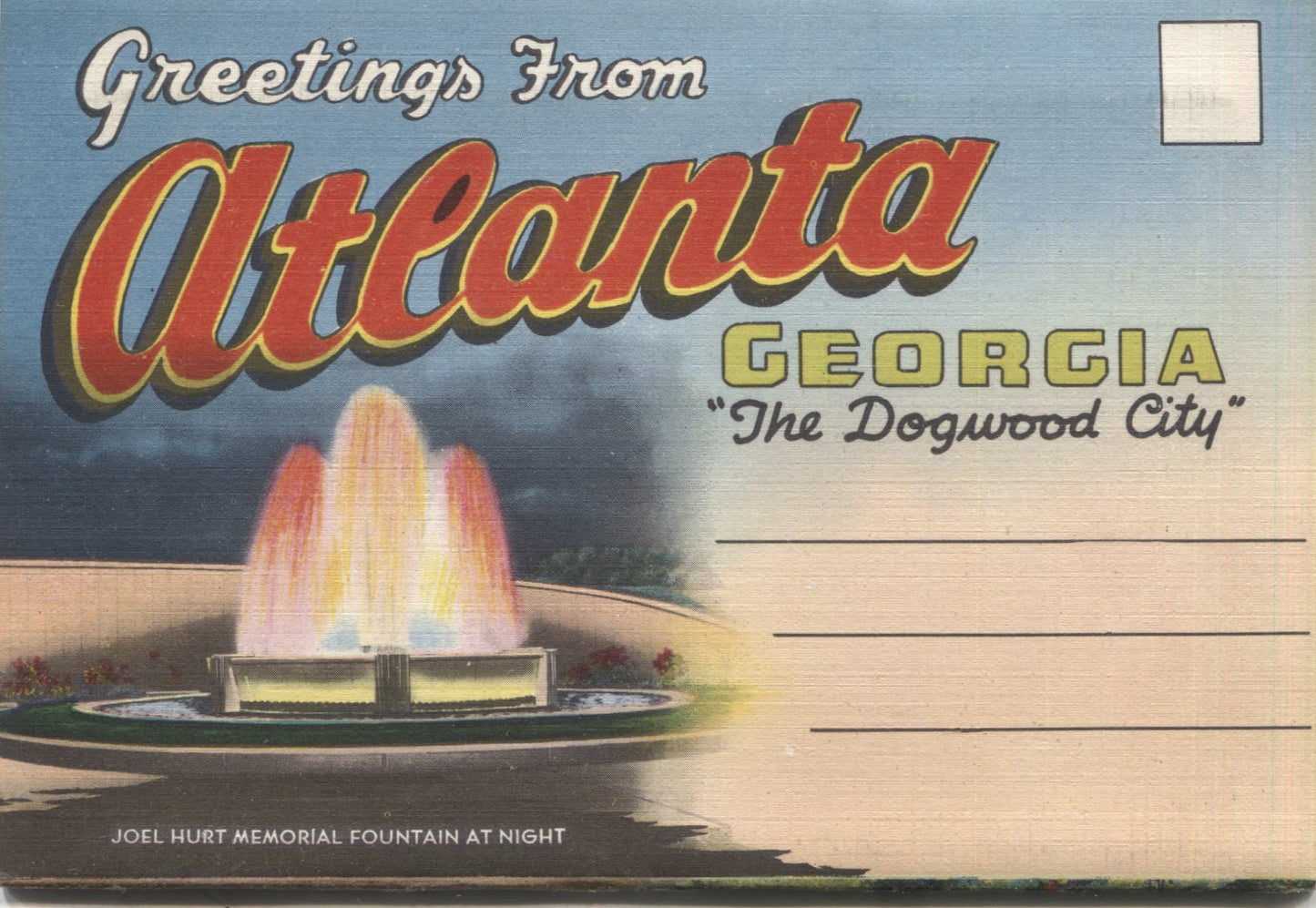 Atlanta, Georgia Vintage Souvenir Postcard Folder