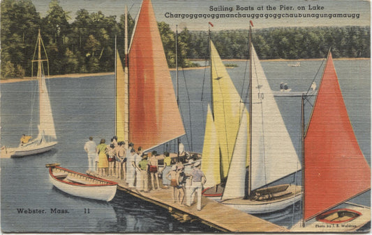 Lake Char­gogg­a­gogg­man­chaugg­a­gogg­chau­bun­a­gung­a­maugg, Webster, MA Vintage Postcard