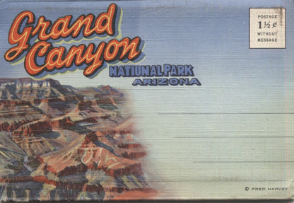 Grand Canyon National Park, Arizona Vintage Souvenir Postcard Folder