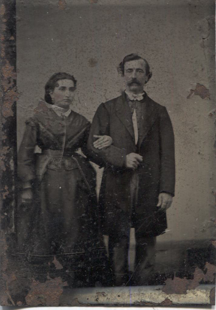 Tintype Photograph of a Couple Arm-in-Arm