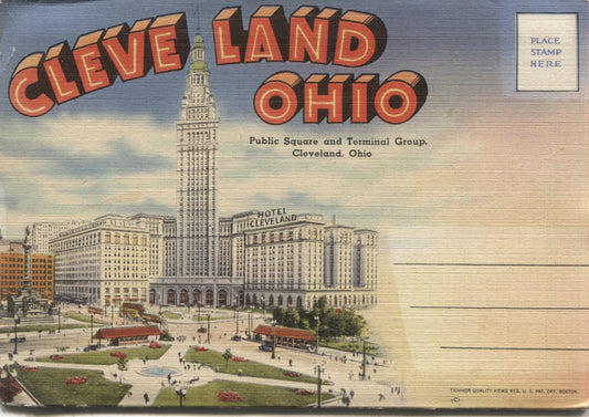 Cleveland, Ohio Vintage Souvenir Postcard Folder