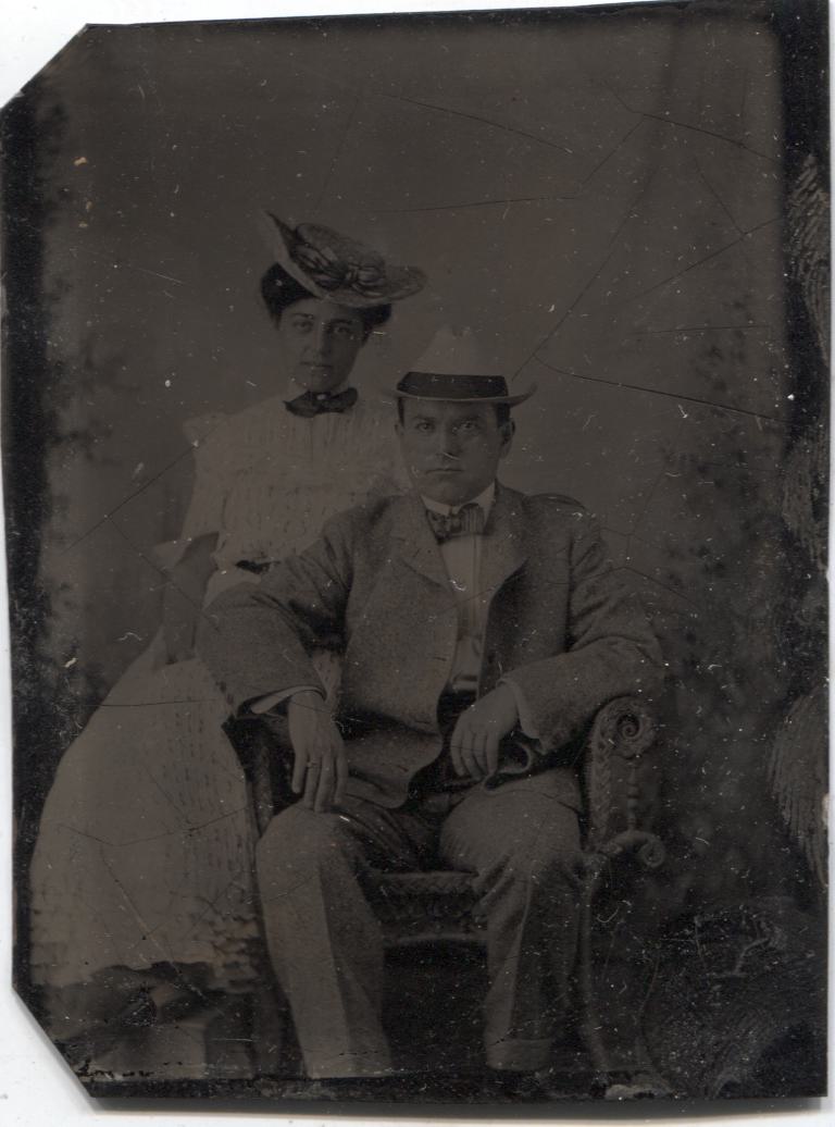 Tintype Photograph of a Seated Couple