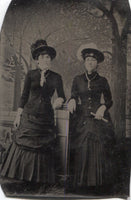 Tintype Photograph of Two Fashionable Ladies