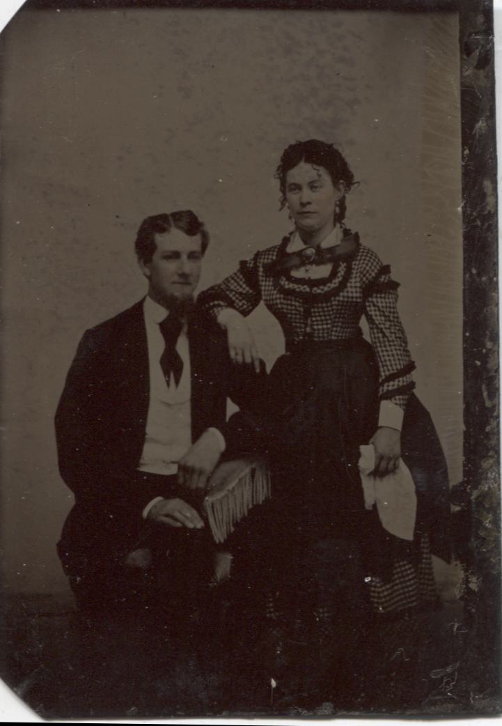 Tintype Photograph of a Well-Dressed Couple
