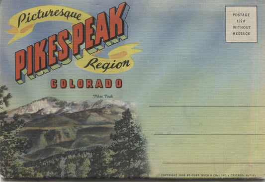 Pikes Peak, Colorado Vintage Souvenir Postcard Folder