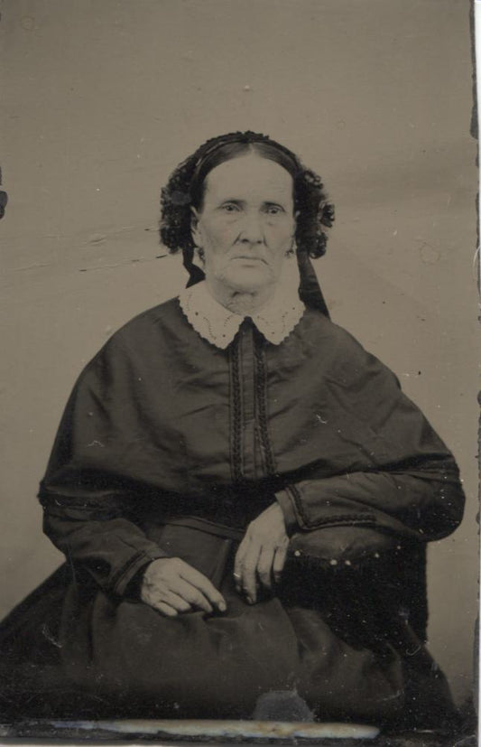 Tintype Photograph of an Elderly Woman Sitting