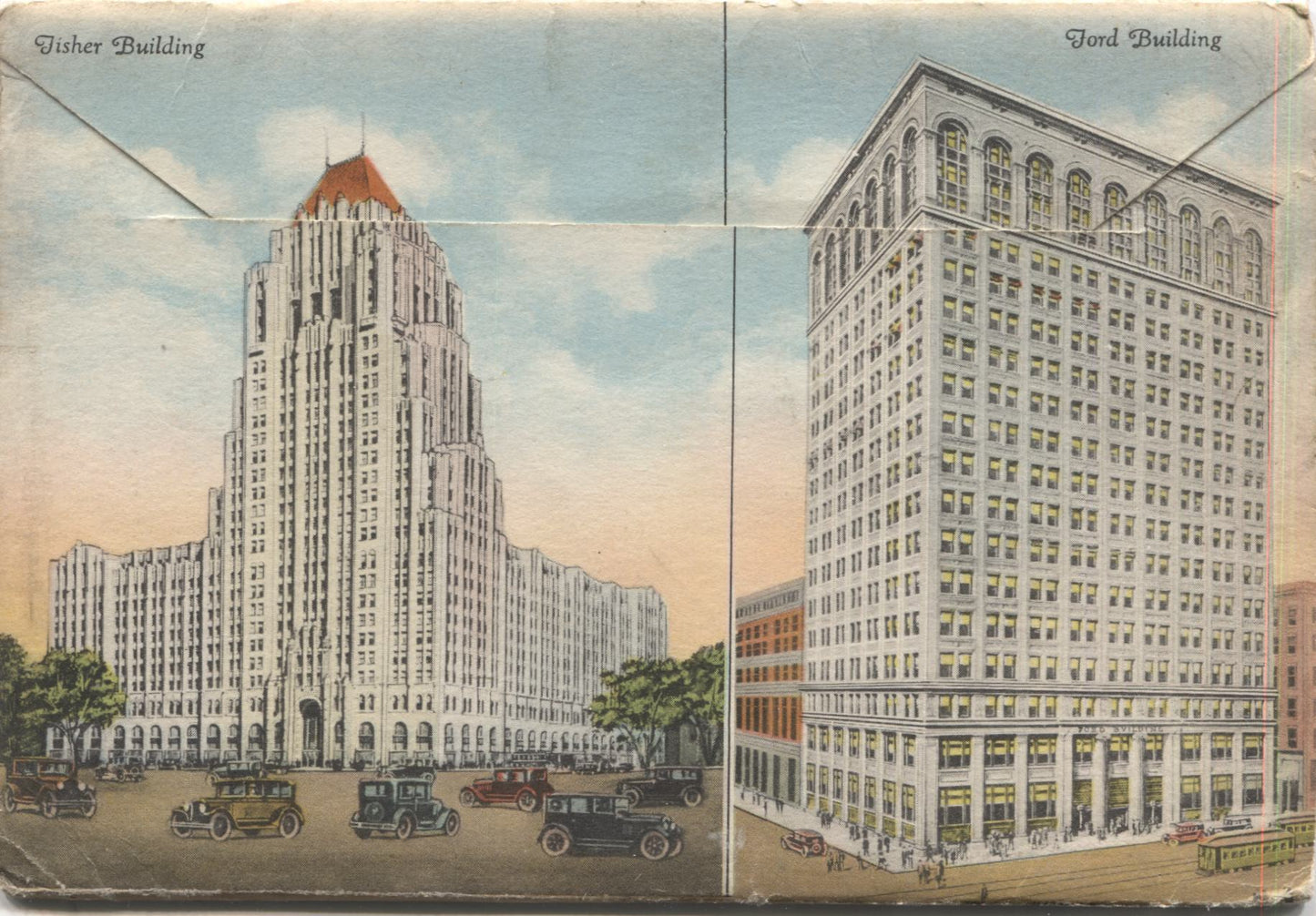 Detroit, Michigan Vintage Souvenir Postcard Folder