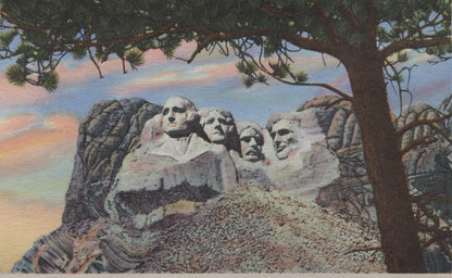 Mount Rushmore, Black Hills, South Dakota Vintage Souvenir Postcard Folder