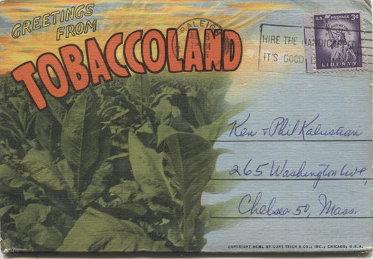 Tobaccoland Vintage Souvenir Postcard Folder