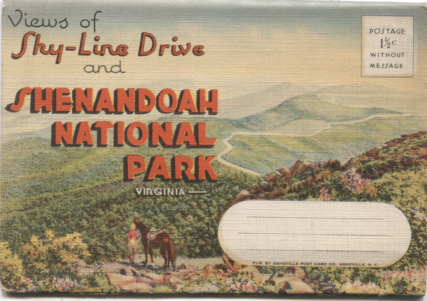 Shenandoah National Park and Sky-Line Drive, Virginia Vintage Souvenir Postcard Folder