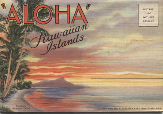 Hawaiian Islands "Aloha" Vintage Souvenir Postcard Folder