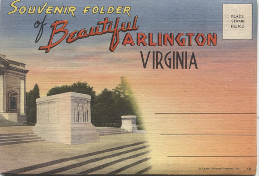 Arlington, Virginia Vintage Souvenir Postcard Folder